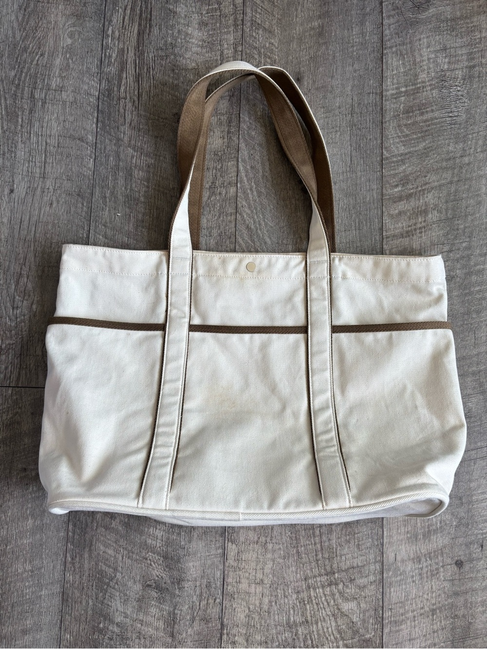 lululemon athletica White and Brown Canvas Tote - Picture 2 of 5